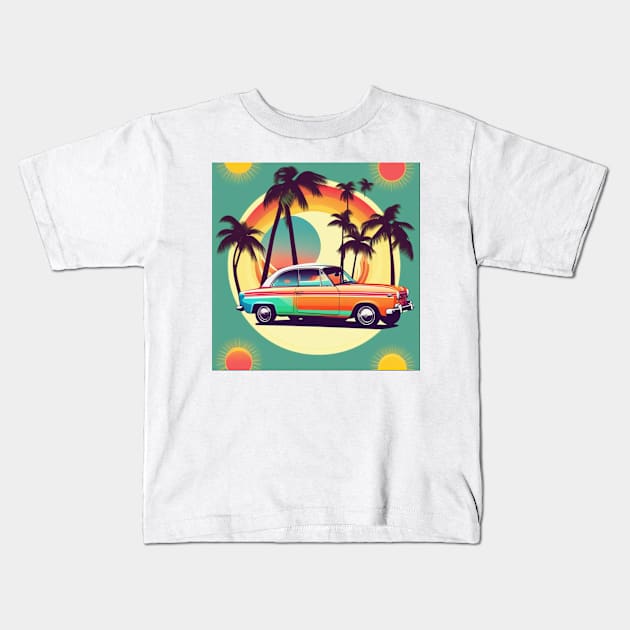 car in summer Kids T-Shirt by Burak Turkeri